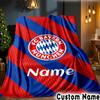 Benutzerdefinierter Name Bayern München Wappen Decken Flanelldecken für Sofa Bett Geschenke für Männer Frauen Picknickdecke Weihnachts-Fan-Geschenke