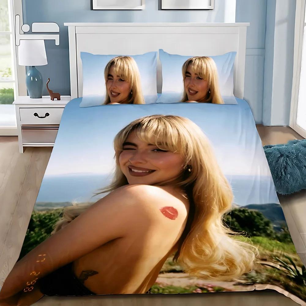 Sabrina CarpenterS Duvet Cover Pillowcase Bedding Set Adult Boy Girl Bedroom Decoration Children Gift Single Double Large Size