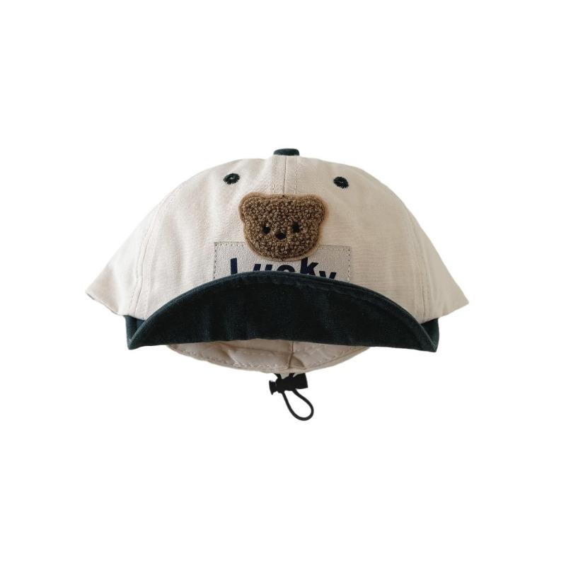 1 styck Söt Baseballkeps för Småbarn för Pojke Flicka Mode Tecknad Björn Skärmkeps för Barn Mjuk Vår Sommar Resa Solskyddshatt