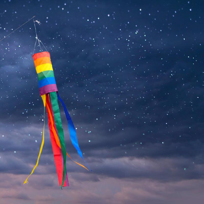 100cm Rainbow Windsock  Flag Outdoor Courtyard Screen Printing Flag Wind Vane Durable And Interesting Outdoor Decoration
