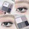 5-Farben Punk Smokey Lidschatten Palette Silbrig Schwarz Matt Schimmer Nude Rosa Lidschatten Langanhaltend Halloween Augen Make-up Kosmetik