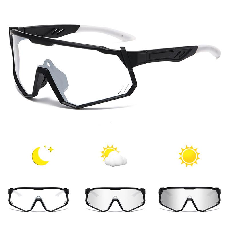 Day Night Cycling Glasses Photosensitive Color Changing Outdoor Sports Sunglasses Adult Men's Women's Windproof Goggles Cross