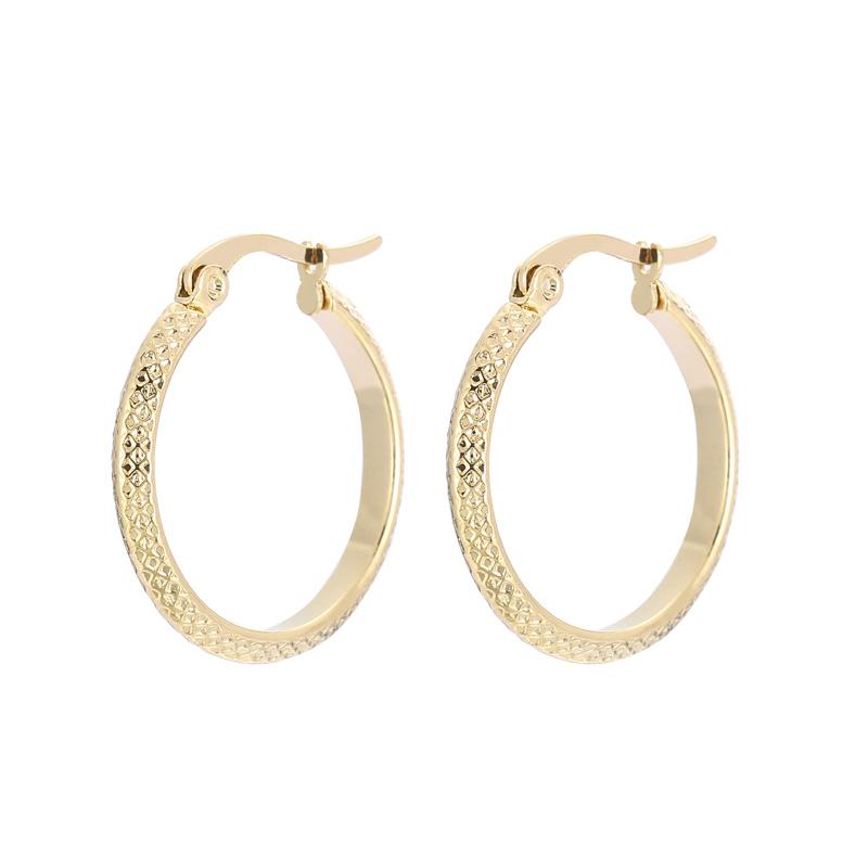 Fashion Women Men Silver Color Gold Stainless Steel Round Circle Earrings Piercing Jewelry