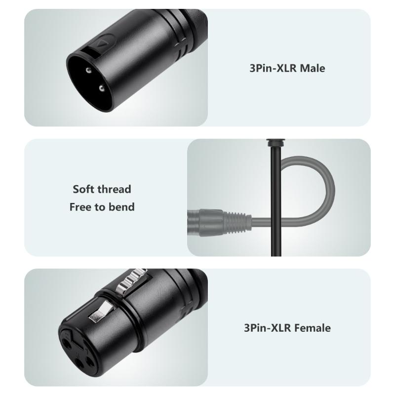 3Pin Male to Double Female Plug Y Splitters Adapters Cable Wire for Amplifiers Speakers Headphones