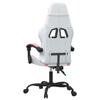 Gaming Chair In White and Pink Faux Leather