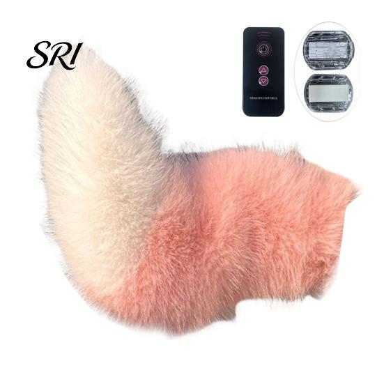 Unique Car Accessory Electric Plush Tail Remote & Voice Control Three-Mode Wagging Artificial Fur Detachable Buckle Costume Cosplay Anime