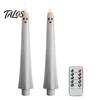 Spooky Home Decoration for Halloween Ghost Flameless Taper Candles, Battery Operated Flickering Candle Light with Powered Lamps Remote, Real