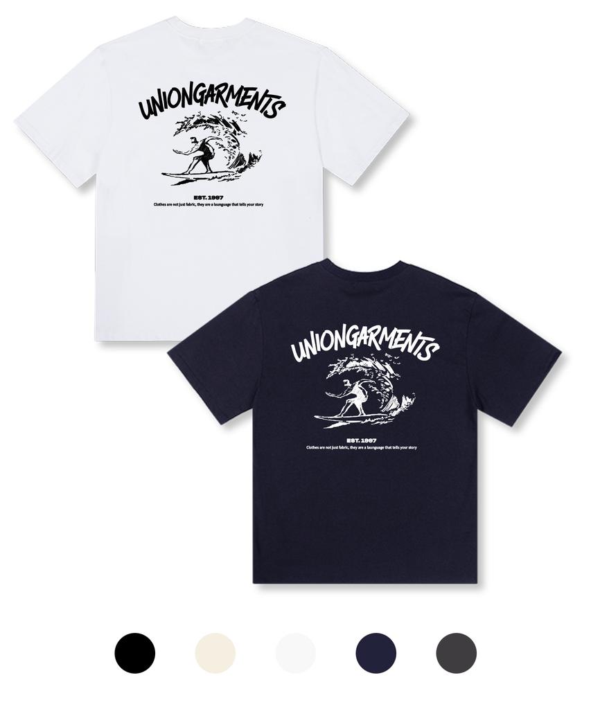 UNION GARMENTS Surfing Wave Oversized Short Sleeve T-Shirt 5 Colors