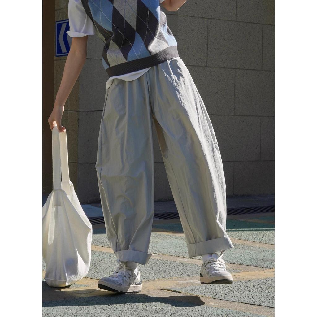 Louvre Summer Japanese-Style Wide-Leg Casual Pants - Lightweight, Breathable, Slimming Silhouette for Women