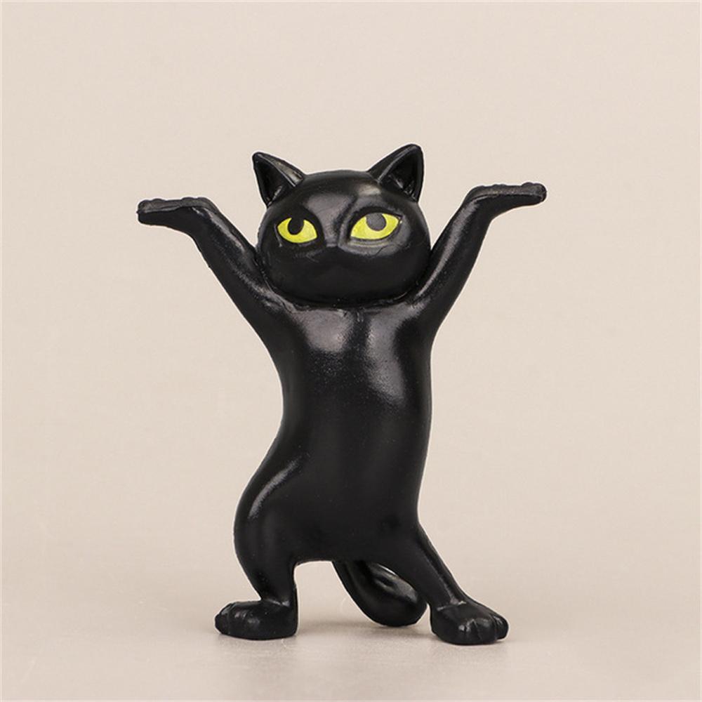 Funny Cat Doll Ornaments Kawaii Cats Pen Holder Plastic Crafts Earphone Support For Room Office Desk Accessories Home Decoration