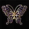 DIEZI Korean Gold Color Blue Crystal Brooches for Wedding Women Party Dress Rhinestone Bridal Bouquet Flower Bowknot Brooch Pins