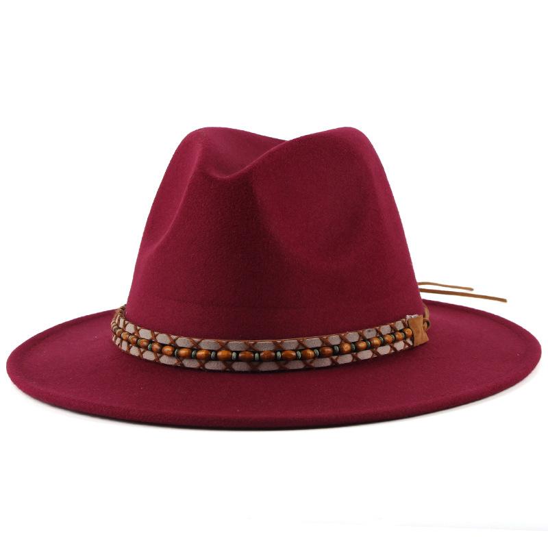 Autumn and Winter Women's Fashion Versatile British Gentleman's Top Hat Black Imitation Felt Hat Woolen Warm Jazz Hat