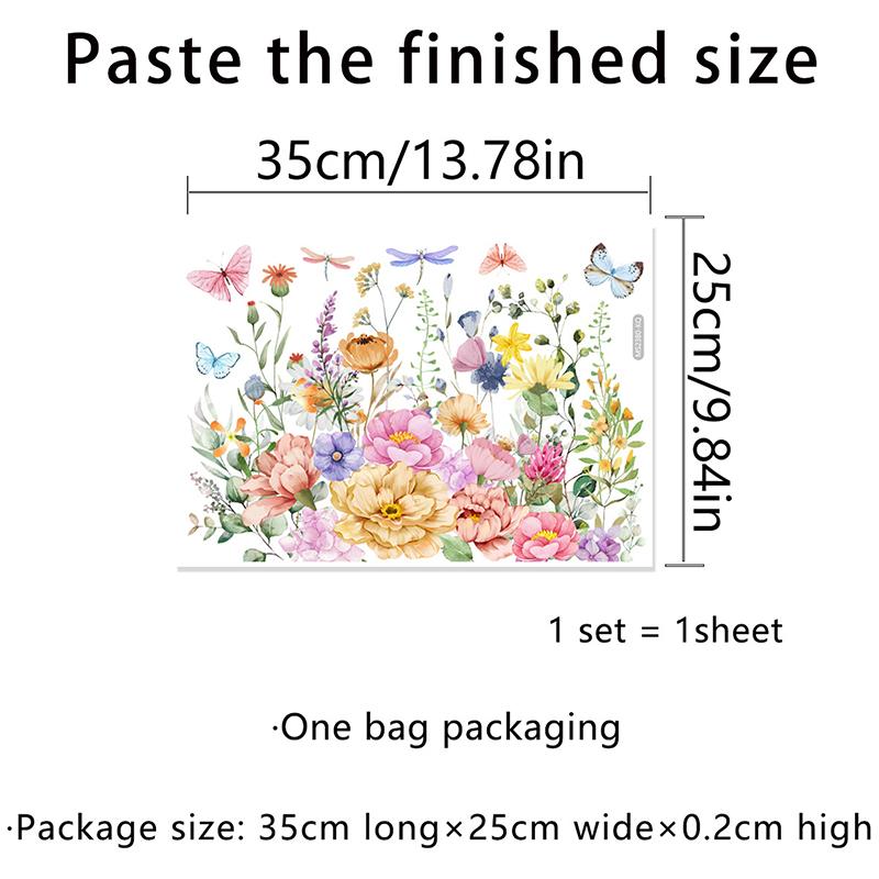 Verschiedene grüne Pflanzen Blumen Wandaufkleber Badezimmer Toilette Dekor Aufkleber Wohnzimmer Schrank Home Dekoration Selbstklebendes Wandbild