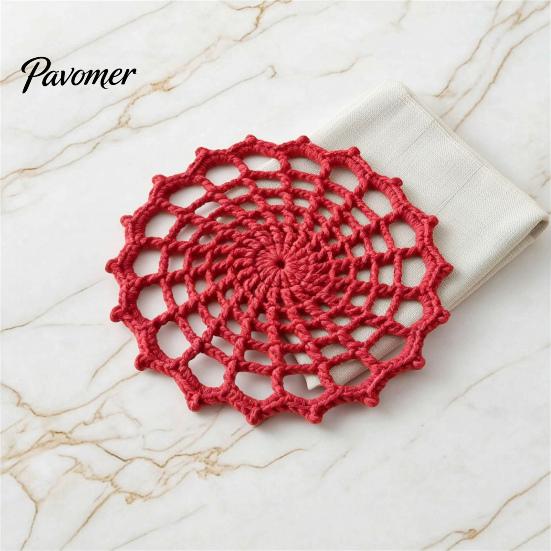 Decorative Gothic Yarn Coasters Spider Web Crochet Coaster, Handmade Knitted Drink Mat, Aesthetic Table Boho Style Dining Mats Protection Mats,