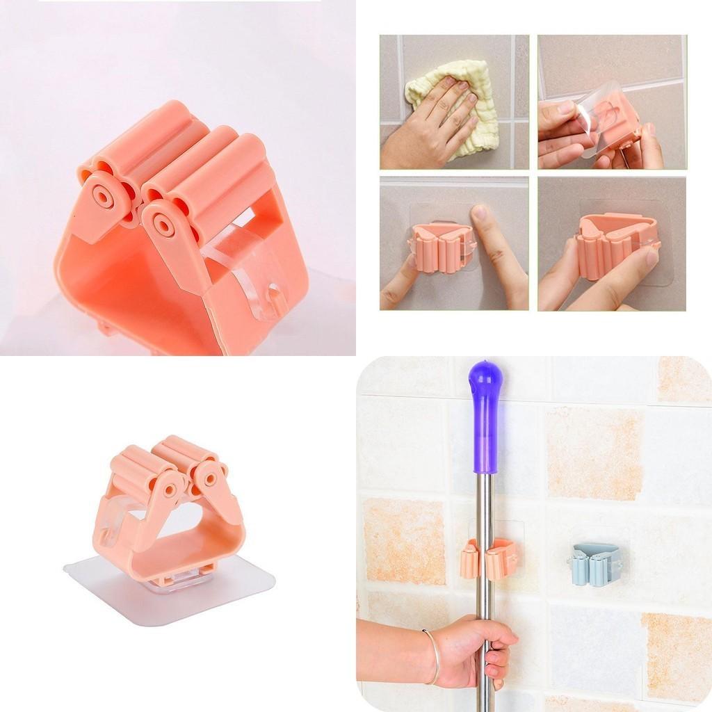 Functional Wall Mounted Mop Organizer Holder Featuring Space-saving Broom Hanger Design