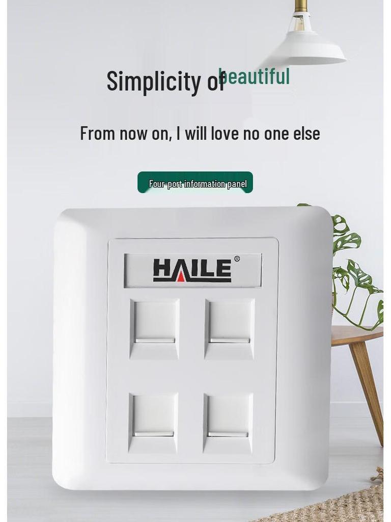 HAILE Type 86 White Four-Port Network Panel HT-8604 for Telephone Modules.