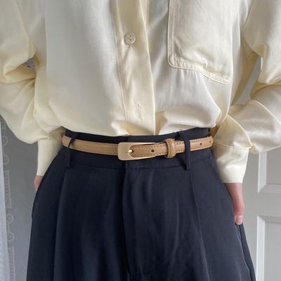 Damen Taillengürtel Vintage Minimalistischer Dünner Gürtel Lässiger Vielseitiger Nadelknopfgürtel Für Röcke Jeans Dekoration Taille 100% Schnalle