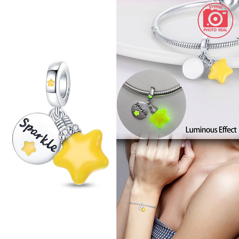 Luminous Yellow Star Pendant Copper Plated For Charms Copper Plated Original Bracelet For Jewelry Making