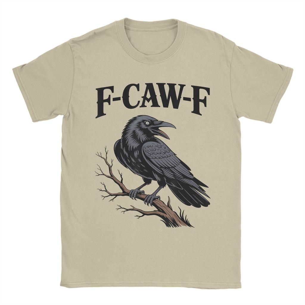 F-Caw-F Funny Raven Gothic Crow black Bird Humor T-Shirt  Harajuku T Shirts Short Sleeve Tops Summer Cotton O-Neck Top Tees