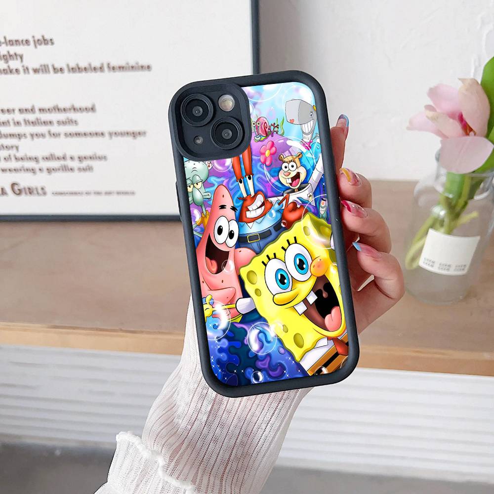 Cartoon Cute S-SpongeBob Anime Phone Case For IPhone 17 16 15 14 13 12 11 Air Plus Pro Max Soft Back Cover