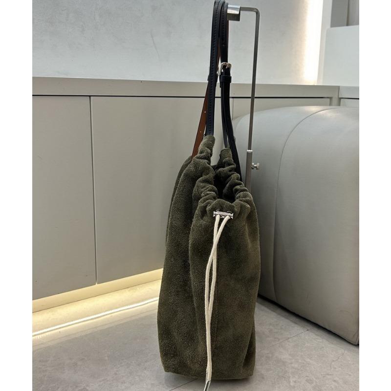 New first-layer cowhide leather suede matte tote bag vegetable basket handbag shoulder messenger bag women's bag