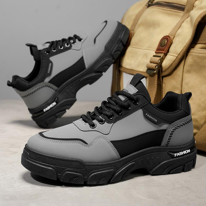 Mens Walking Shoes All Season Casual Comfort Wear-resistant Thick Soled High Top Outdoor Fashion Teenagers Work Boots