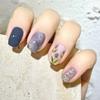 24Pcs Short Square Fake Nails Cloud Star Pattern Full Cover Press On Nail Tips Manicure Art