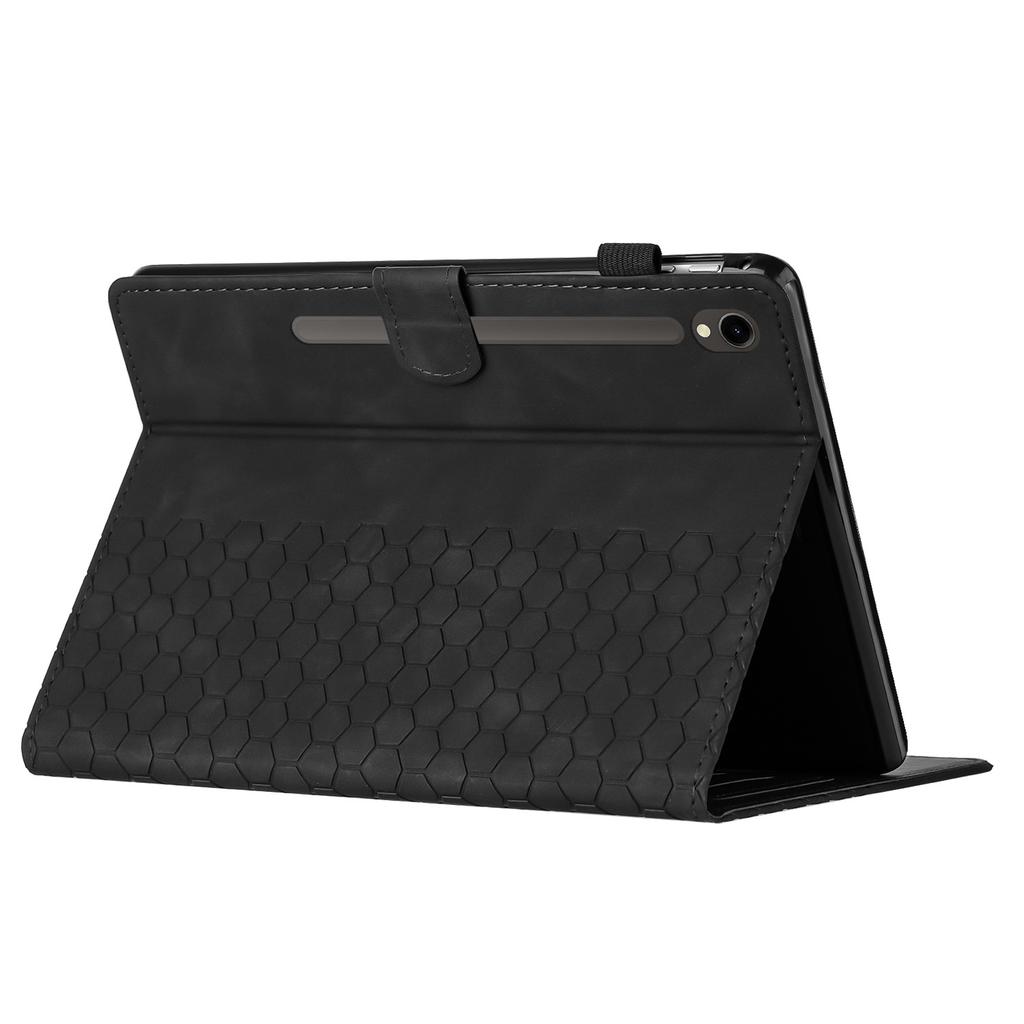 For Samsung Galaxy Tab S10 FE/S9 FE/S9 Case Honeycomb Printed Leather Tablet Cover with Card Slot