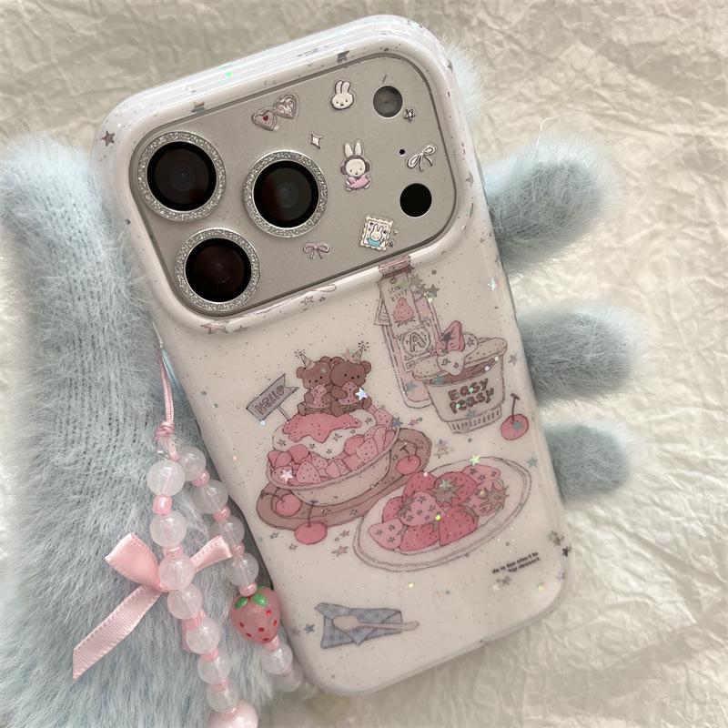 Strawberry Bear iPhone Case for 17 Pro Max / 16 / 15 / 14