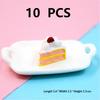 10Pcs Mini Resin Fake Cake Kawaii Simulation Food Miniatures for DIY Handmade Craft Home Decor Ornaments