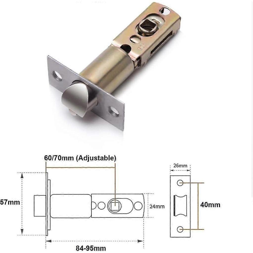 Scrocco Tubolare da Incastro, Scrocchio per Porta, Scrocchio da Incastro, Dimensioni Scrocchio Regolabili 60/70mm, per Maniglie a Leva - DD01