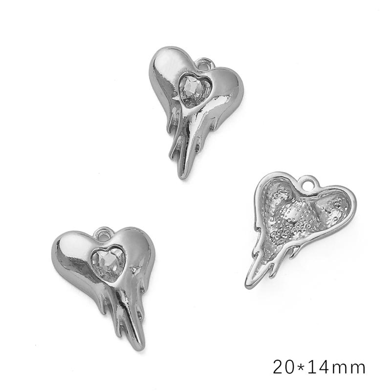 Γούρι Κράματος Διαμαντιού Καρδιά Αστέρι Φεγγάρι Μενταγιόν Κολιέ Βραχιόλι Σκουλαρίκια Αξεσουάρ Κοσμημάτων DIY