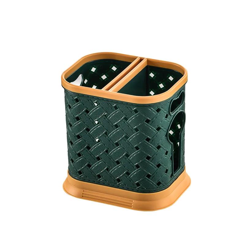 2/3 Grid Plastic Chopsticks Cage Hollow Drain Tableware Rack Knife Stand Spoon Fork Storage Shelf Container Kitchen Organizer