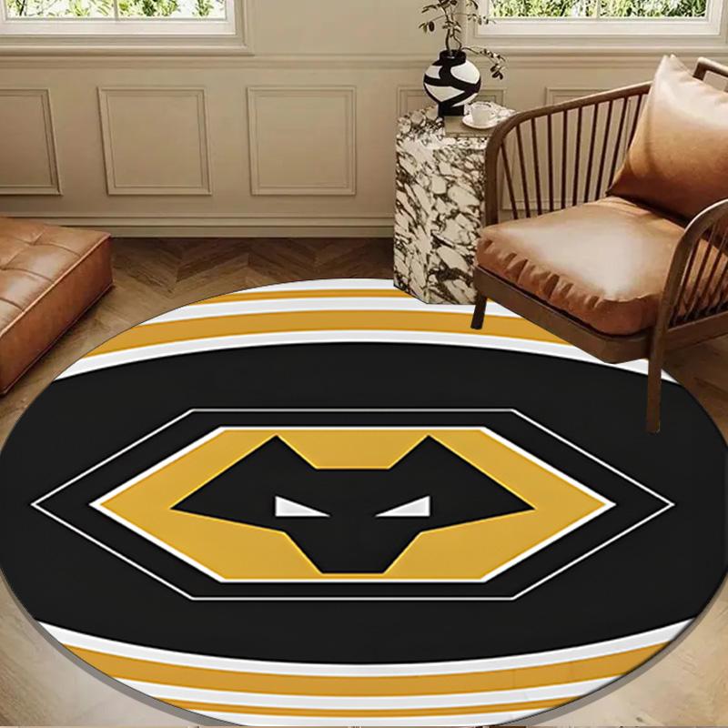 1PC Rug Wolves Football Club Emblem Round Mat Home Decor, Chair Rug For livingroom,Bedroom, Doormat Home Decor Birthday Gift Christmas Gifts