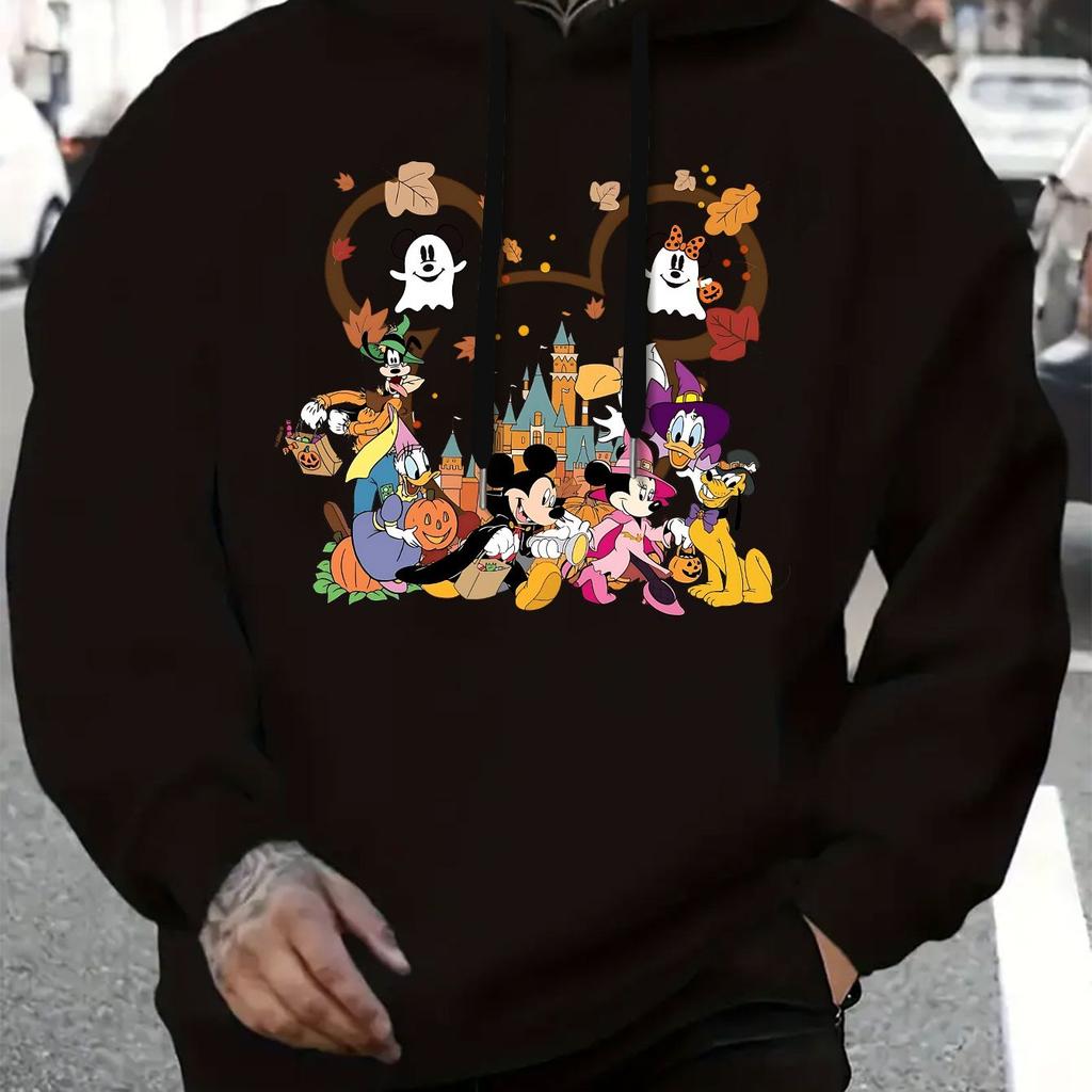 Disney Halloween Mickey and His Friends Men's Hoodies Autumn and Winter New Items for Couples Casual Fashion Streetwear