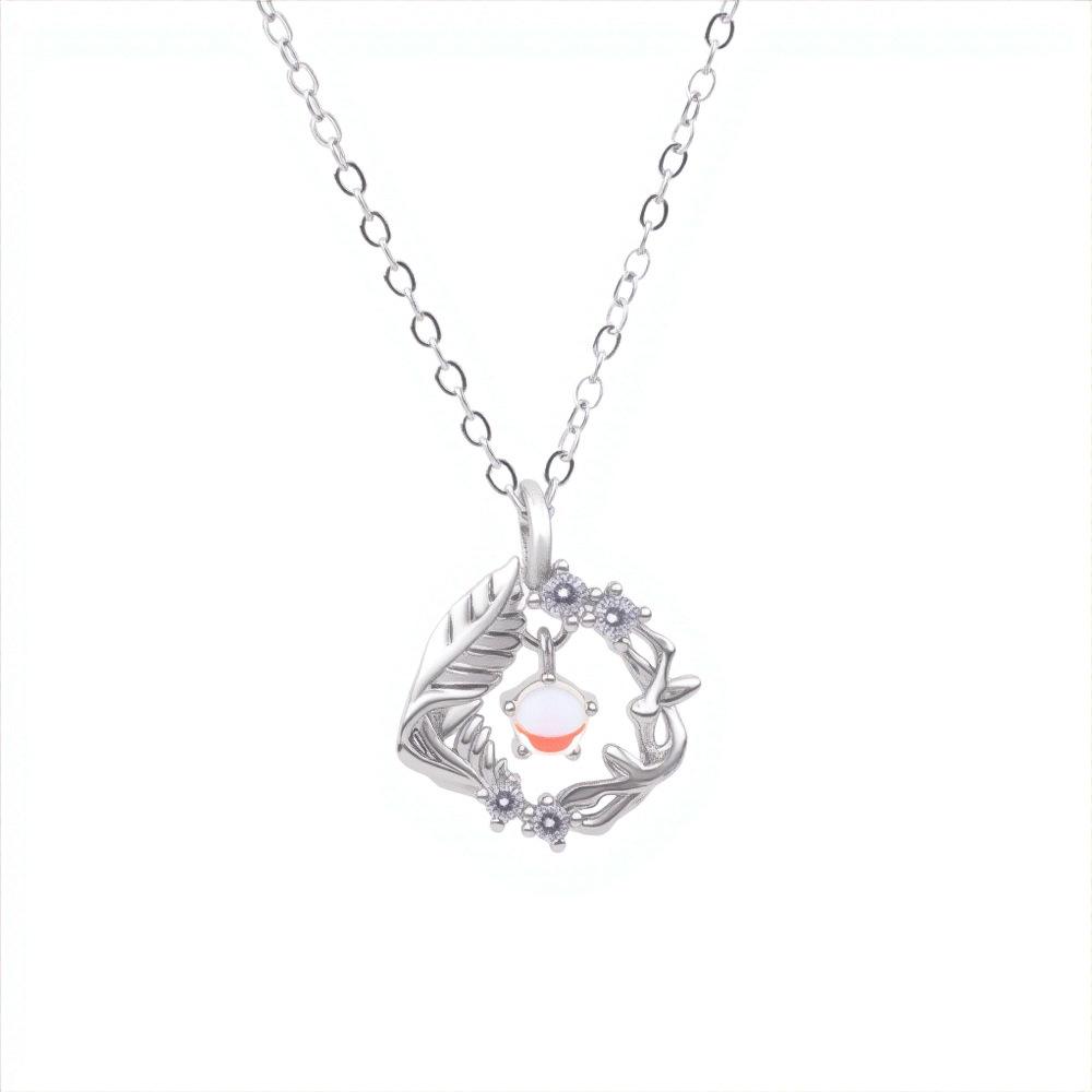 Women Light Luxury Simple Bird Pendant Moonstone Clavicle Necklace For Girlfriend Gift