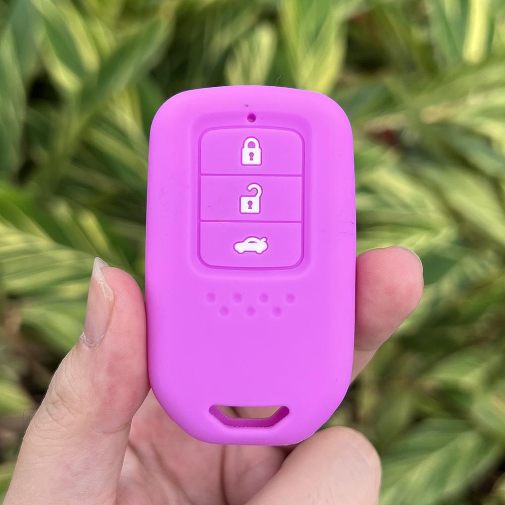 3 Buttons Silicone Car Fob Key Cover Protect Skin Case Holder for Honda Fit City Greiz Jazz XRV Venzel HRV CRV Remote Keychain