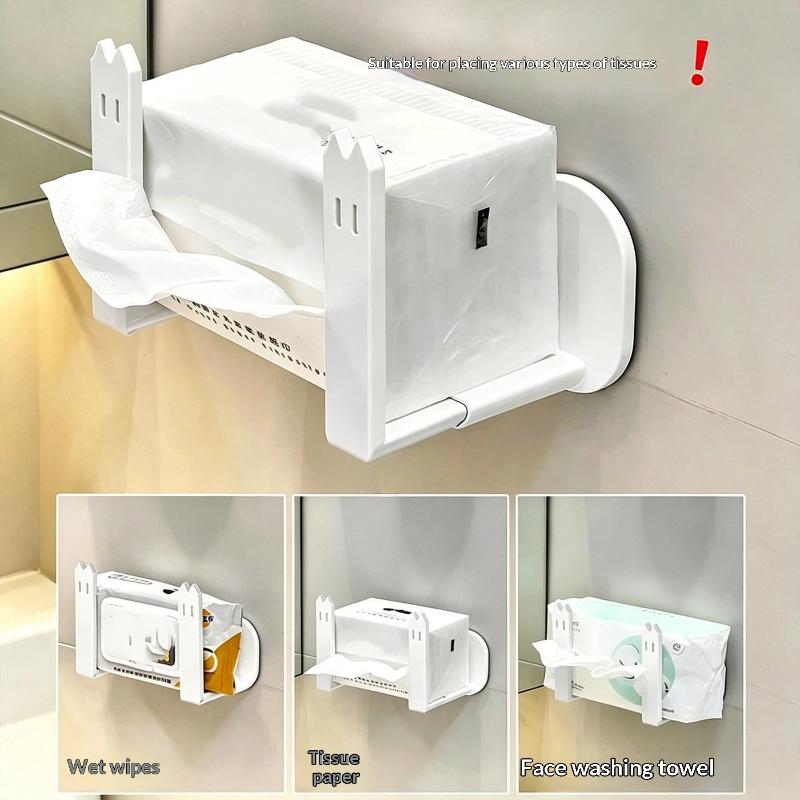 No Drill Self Adhesive Wall Mounted Holder Adjustable Waterproof Storage Shelf for Kitchen Bathroom Organization