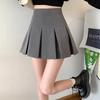 Autumn Korean Style High-Waisted Pleated A-Line Skirt with Zipper