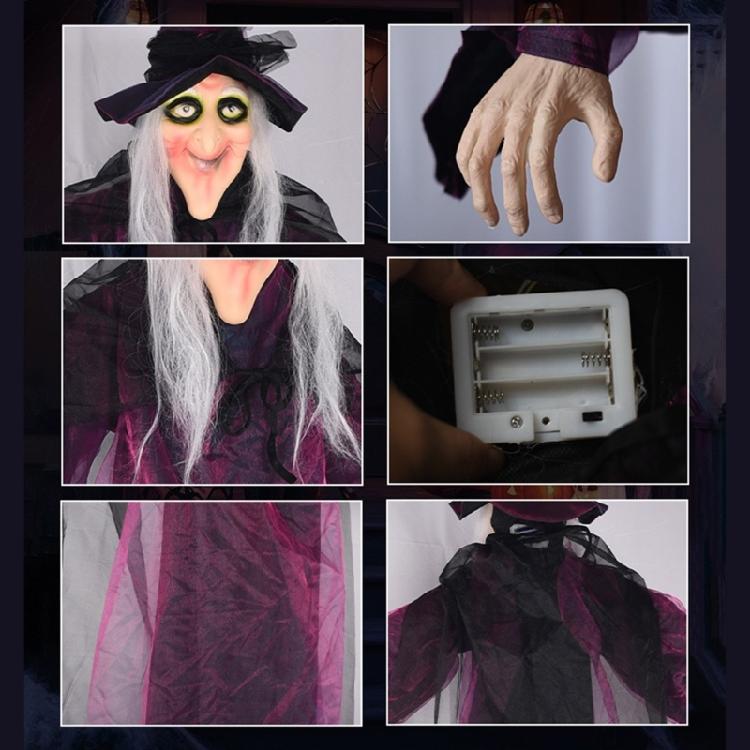 Realistic Halloween Witch Hangings Unique Halloween Witch Decoration with Sound and Lights for Indoor Outdoors Use