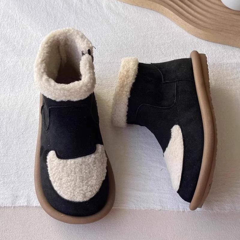 Móda 2024 Zimní Sněhule Kotník Kulatý zip Dámské Boty Překlápěcí Nízký podpatek Teplé Ploché Spodní Boty Dámské Boty