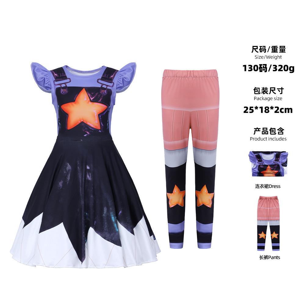 Poppy's Playtime Lily Flying Sleeves Cos Skirt Girls Party Dress Performance Dress