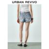 UR 2025 Autumn Women's Retro Casual Woven Belt Denim Shorts
