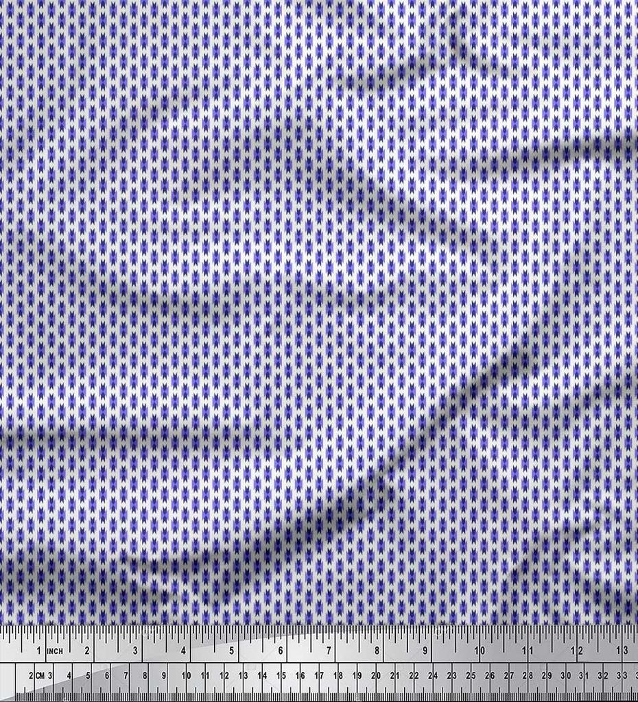 Soimoi Japan Crepe Satin Fabric Geometric Small Print Fabric by the metre 42 Inch