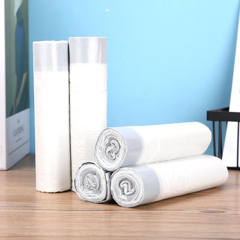 Large White Drawstring Garbage Bags, Thickened for Kitchens, Disposable with Automatic Closure, Free Shipping