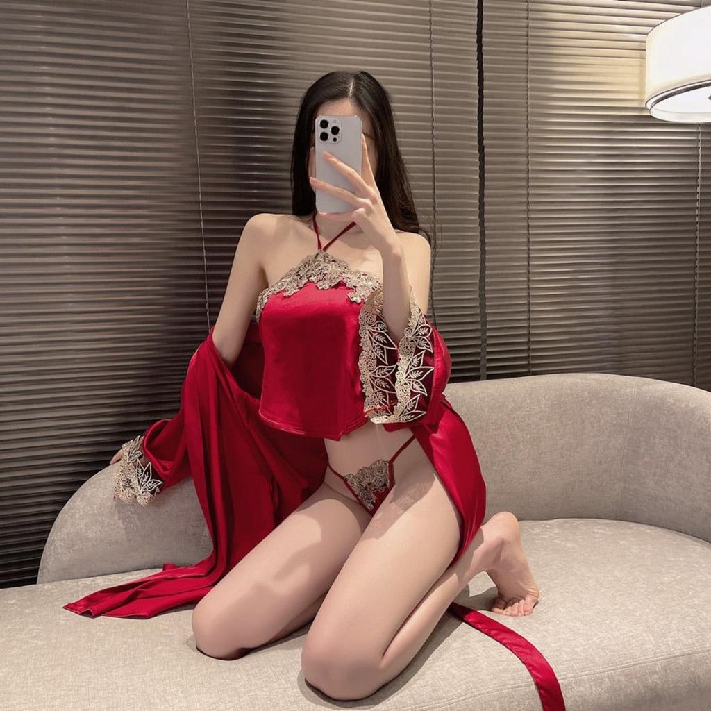 Sex Lingerie Set Bed Robe Sexy Large Size Bride Belly Pocket Antique Suspender Pajamas