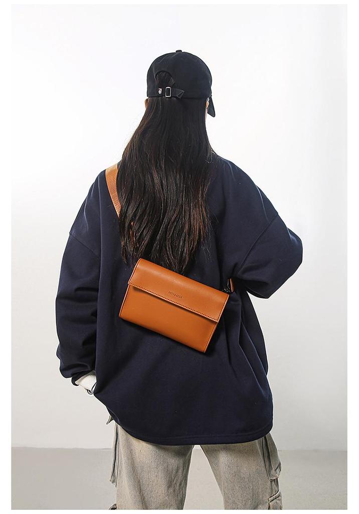 Unisex Korean Style Trendy Square Crossbody Bag Neutral Shoulder & Phone Envelope Bag