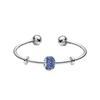 925 Sterling Silver Glass Bangles Unisex ZT24092208A