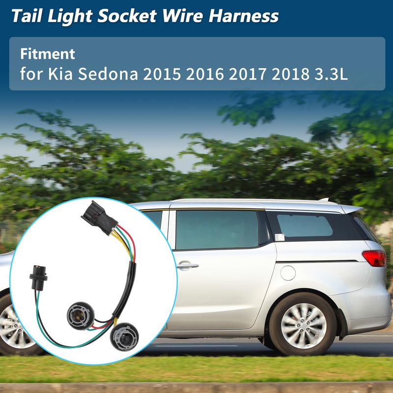 X Autohaux Tail Light Socket Wire Harness for Kia Sedona 2015-2018 3.3L No.92480-A9020
