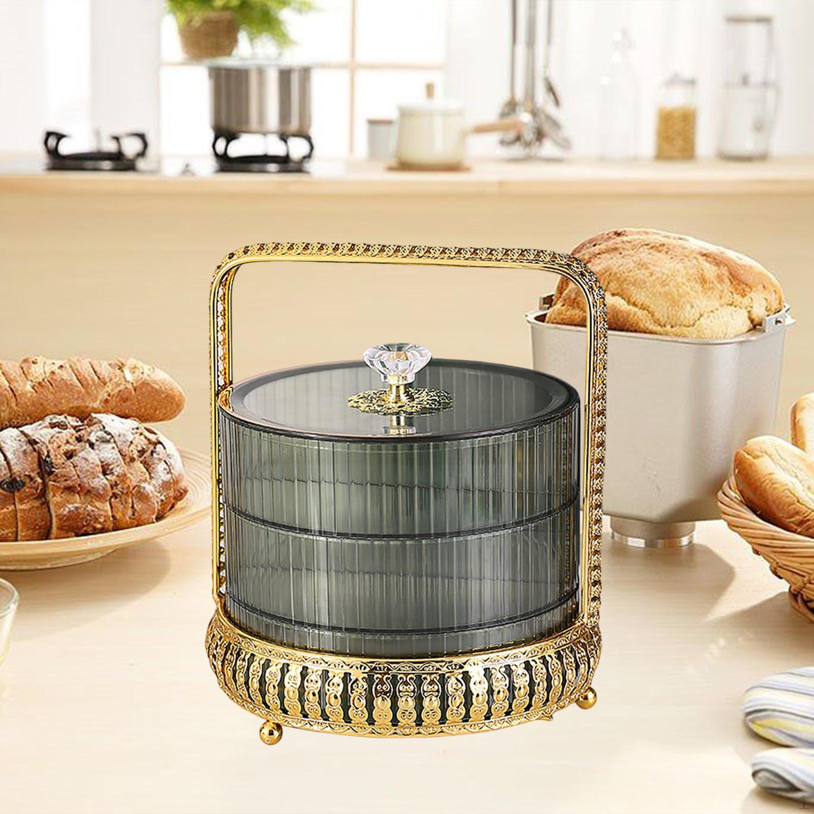 

Cake Stand with Acrylic Shatterproof Dome, Display Cover ,Covered Green 3 Layer